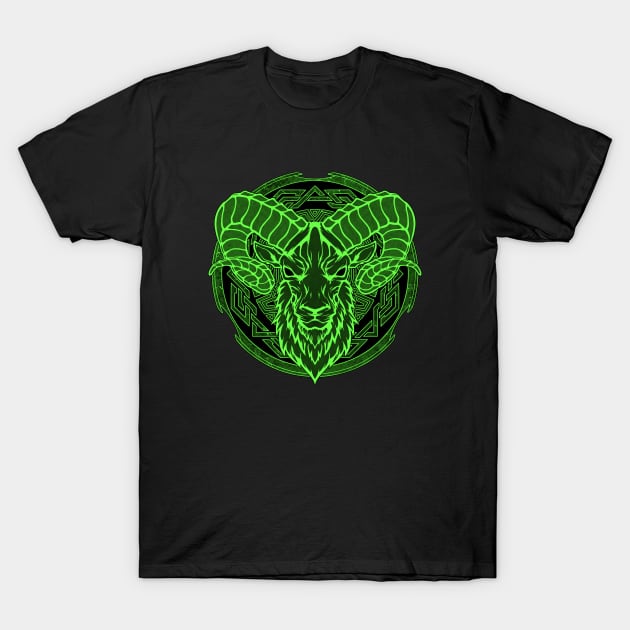 Viking Celtic Ram Aries Zodiac T-Shirt by NicGrayTees